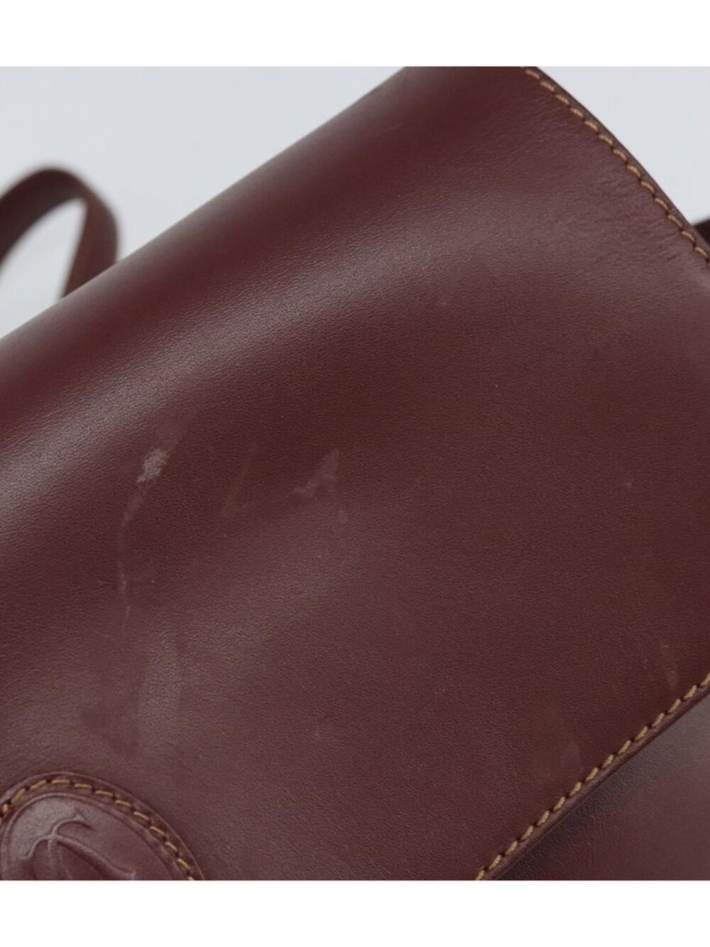 CARTIER Must Line Shoulder Bag Leather Bordeaux Gold - Picture 7 of 16